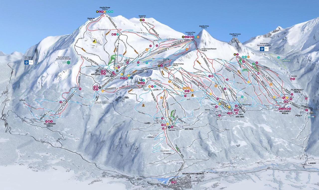 Spacious Ski-In Ski-Out Apartment 4-6 Pax, 161 Sources De Marie Arc 1950 Les Arcs  エクステリア 写真